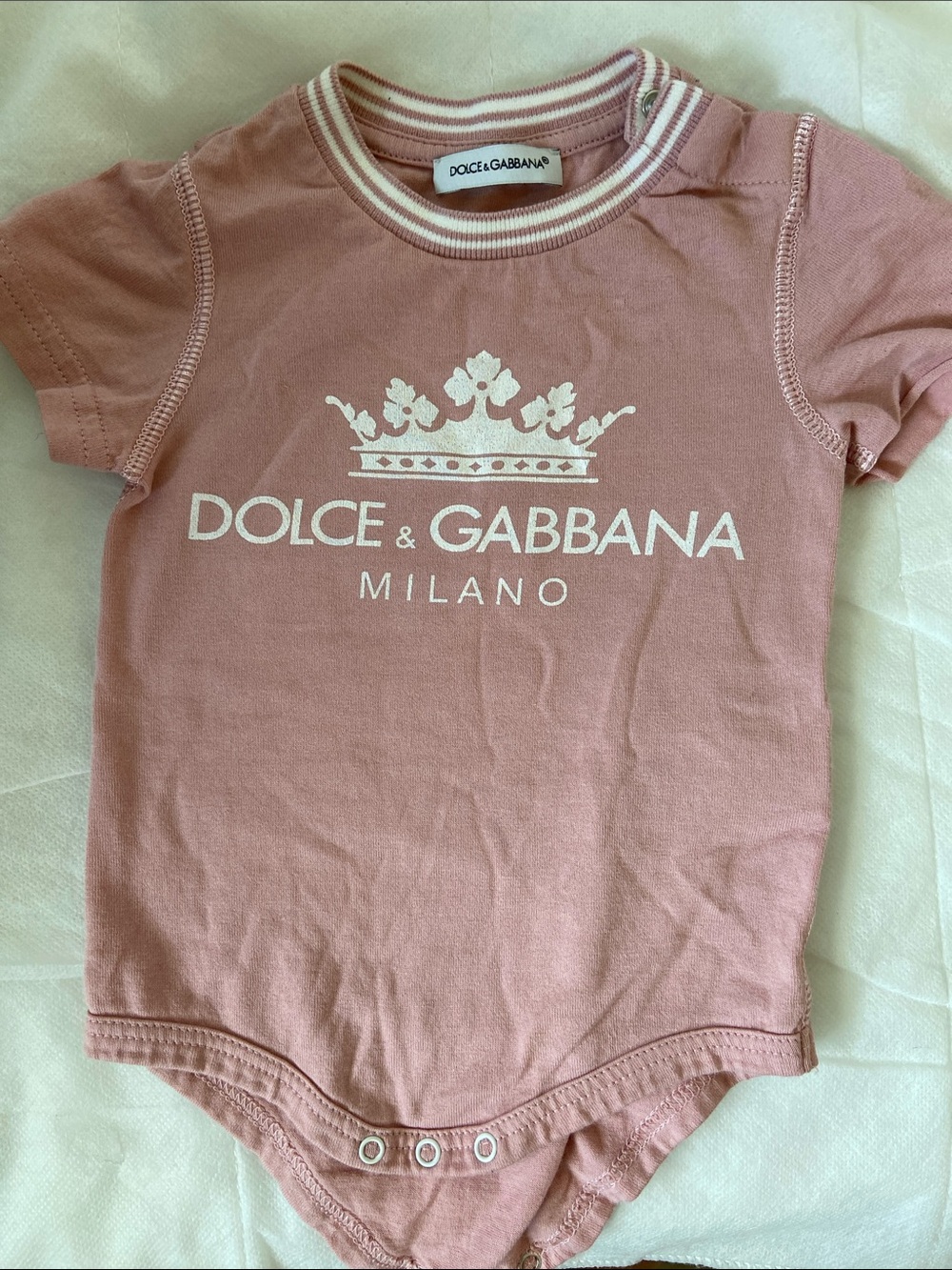 Dolce & Gabbana Kids Rose Logo One-Piece Bodysuit